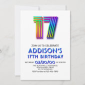 Moderne Amusement 17ème anniversaire Invitation (Devant)