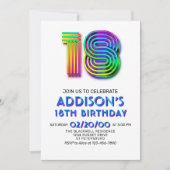 Moderne Amusement 18e anniversaire Invitation (Devant)