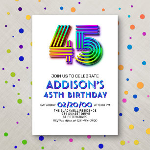 Moderne Amusement 45e anniversaire Invitation