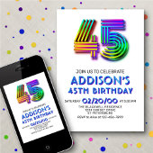 Moderne Amusement 45e anniversaire Invitation