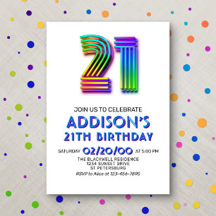 Moderne Amusement Invitation 21e anniversaire