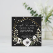 Moderne Anemone WreatBlack White Couples — Shower Kaart (Staand voorkant)