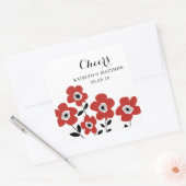 Moderne anemoon | Bruiloft Vierkante Sticker (Envelop)