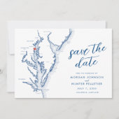 Moderne Annapolis Chesapeake Bay Huwelijkskaart Save The Date (Voorkant)