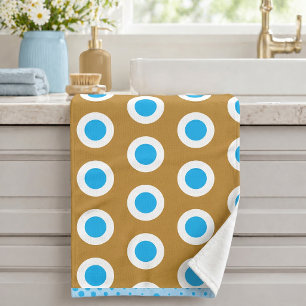 Moderne anneau à motif circulaire bleu clair Or bl