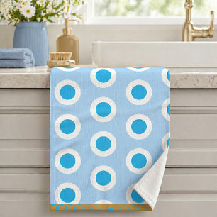 Moderne anneau à motif circulaire bleu clair or bl