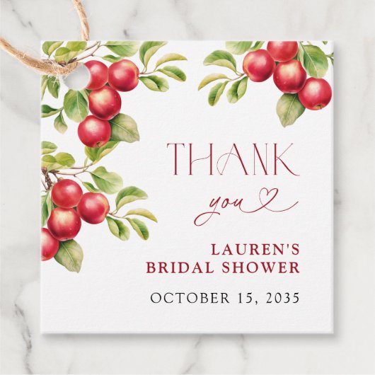 Moderne Apple Ooit Na Apple Shower Dank U Bedankjes Labels (Voorkant)