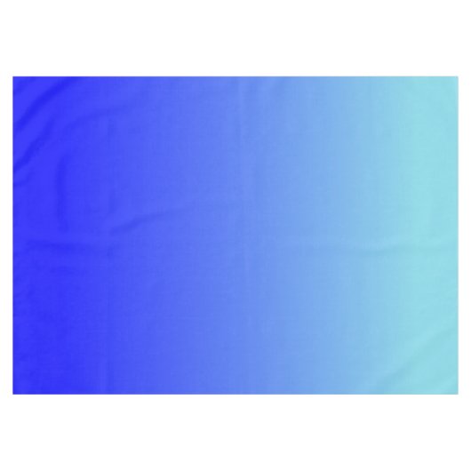 Moderne Aqua Blau Ombre Tafelkleed (Voorkant (Horizontaal))