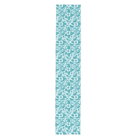 Moderne Aqua Bloem Medium Tafelloper (Voorkant)