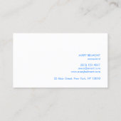 Moderne Aqua Blue Professional Minimalistisch Visitekaartje (Achterkant)