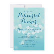 Moderne Aqua Blue Rehearsal Dinner Invitations