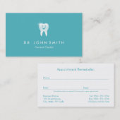 Moderne Aqua Glanzende Glimlachende Tand Dental Af Afsprakenkaartje (Voorkant / Achterkant)
