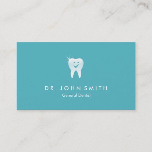 Moderne Aqua Glanzende Glimlachende Tand Dental Af Afsprakenkaartje (Voorkant)