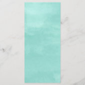 Moderne aqua groene waterverf bruiloft menu (Achterkant)