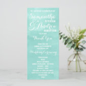 Moderne aqua groene waterverf Trouwprogramma Programma (Staand voorkant)