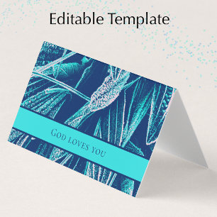 Moderne Aqua Natuur Aangepaste Bijbel Schrift Kerk Visitekaartjes