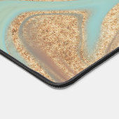 Moderne Aqua Rust Geel Goud Marmeren Swirl Monogra Bureaumat (Hoek)