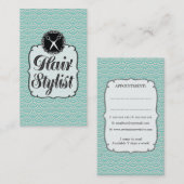 Moderne Aqua Scales Coiffeur Stylo Salon Cartes (Devant / Derrière)
