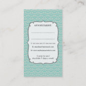 Moderne Aqua Scales Coiffeur Stylo Salon Cartes (Dos)