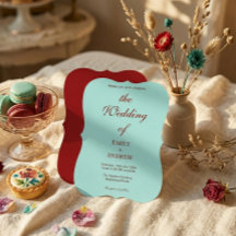 Moderne Aqua Teal & Diep Burgundy Bruiloft