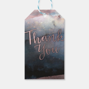 Moderne Aquarel Blauw & Roze Goud Roze Favoriet Cadeaulabel