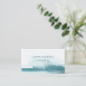 Moderne aquarel blauw visitekaartje (Staand voorkant)