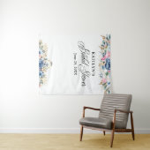 Moderne Aquarel Bloem Bruidsdouche Achtergrond Wandkleed (In Situ (horizontaal))