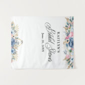 Moderne Aquarel Bloem Bruidsdouche Achtergrond Wandkleed (Voorkant (horizontaal))