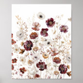 Moderne Aquarel Bloemen Poster (Voorkant)