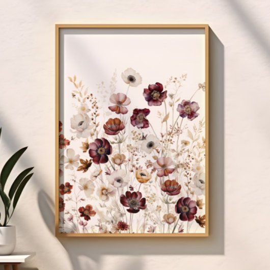 Moderne Aquarel Bloemen Poster