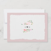 Moderne Aquarel Blozende Rode Bloemen Foto Bruilof Save The Date (Achterkant)