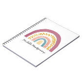 Moderne Aquarel Boho Regenboog Custom Notitieboek (Linkerzijde)
