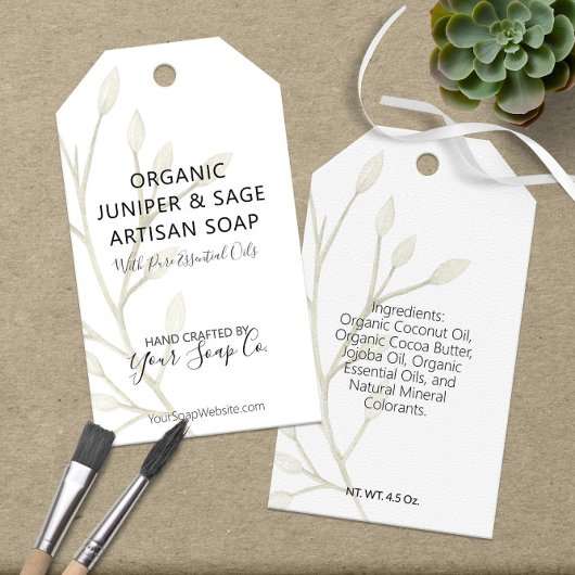 Moderne Aquarel Botanische 🌿 Zeep Hanglabels Cadeaulabel
