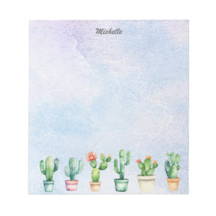 Moderne Aquarel Cactus Cactussen Woestijn Succulen Notitieblok