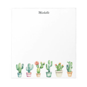 Moderne Aquarel Cactus Cactussen Woestijn Succulen Notitieblok