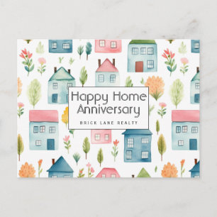 Moderne Aquarel Huis Jubileum Opvolging Briefkaart