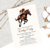 Moderne Aquarel Jockey Paardenrace Derby Feestje Kaart