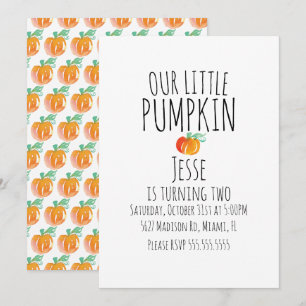 Moderne Aquarel Kleine Halloween Pompoenen Kaart