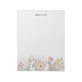 Moderne Aquarel Lente Tuin Bloemige Groene Element Notitieblok