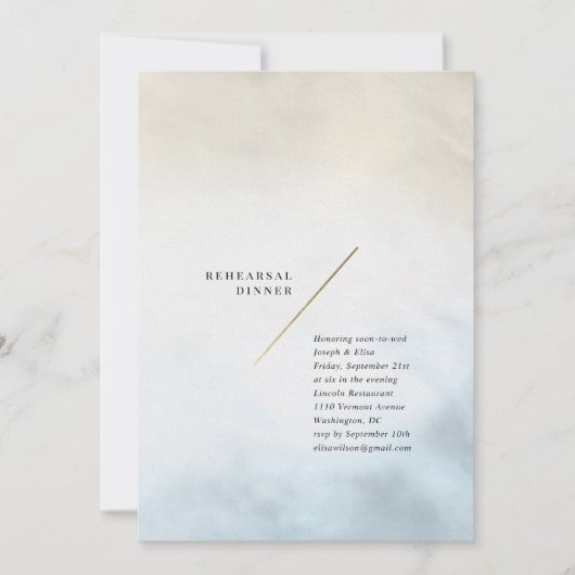 Moderne Aquarel Proefavond Dinner Kaart (Voorkant)