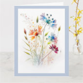 Moderne aquarel wilde bloemen kaart (Gele Bloem)