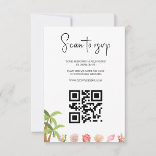 Moderne Aquarel Zomerstrand RSVP Kaartje