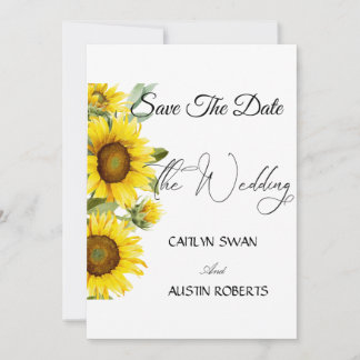Moderne Aquarel Zonnebloem Save The Date
