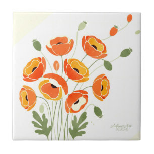 Moderne Aquarelklaprozen Tegeltje