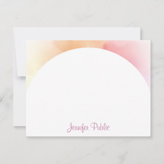 Moderne Aquarelle Modèle Calligraphie Script Chic (Devant)