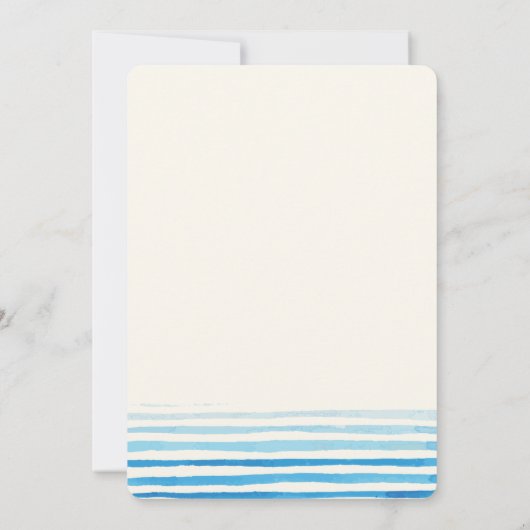 Moderne aquarelle rayures Communion Invitation (Dos)