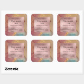 Moderne Aquarelle Rose Gold Luxe Bougie Étiquette (Feuille)