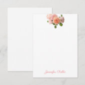 Moderne Aquarelle Rose Modèle écrit à la main Chic (Devant / Derrière)