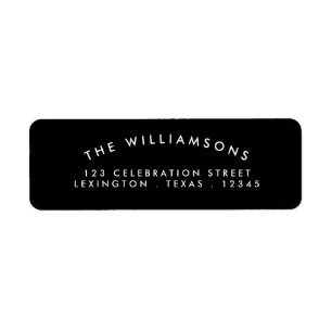 Moderne Arch Address Label Black   wit