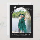 Moderne Arch Afgestudeerden Dubbele Afstudeerfeest Kaart (Voorkant)